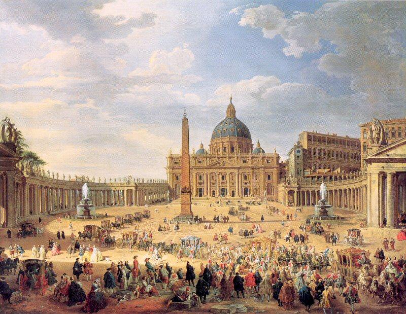 Panini, Giovanni Paolo Departure of Duc de Choiseul from the Piazza di St. Pietro china oil painting image